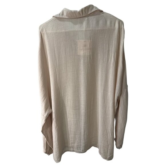 Cobblestone Living Belisa Pleated Button Up Blouse Made in Italy Size L/XL NWT - Picture 6 of 8